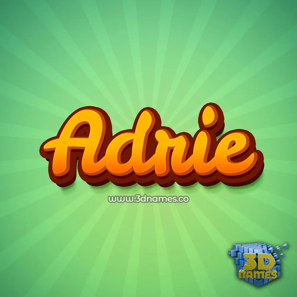 adrie in Green Rays style - 3D name wallpaper