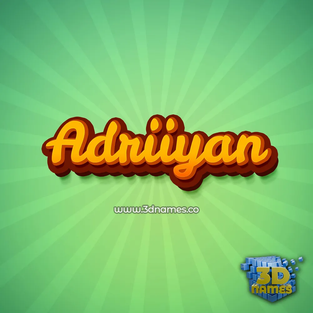 adriiyan in Green Rays style - 3D name wallpaper