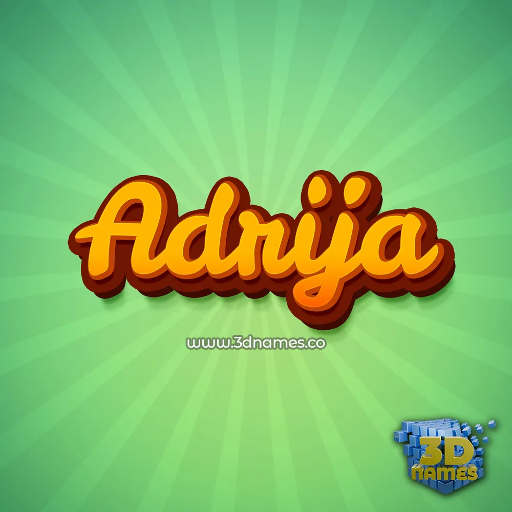 adrija in Green Rays style - 3D name wallpaper