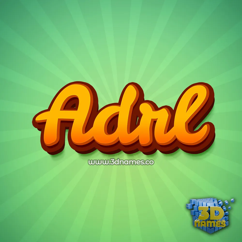 adrl in Green Rays style - 3D name wallpaper