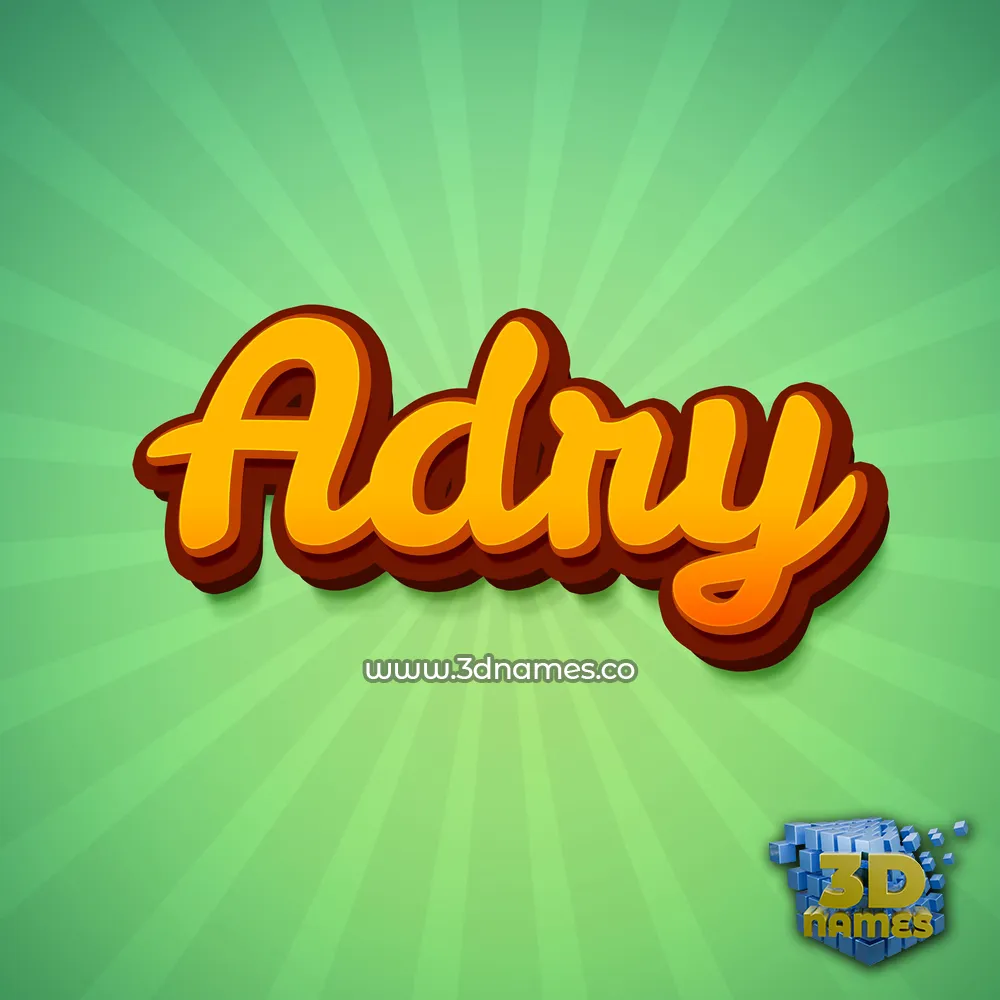 adry in Green Rays style - 3D name wallpaper