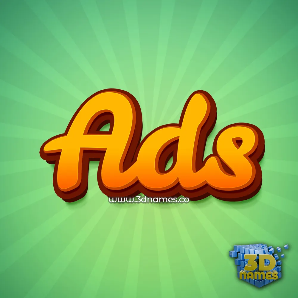 ads in Green Rays style - 3D name wallpaper