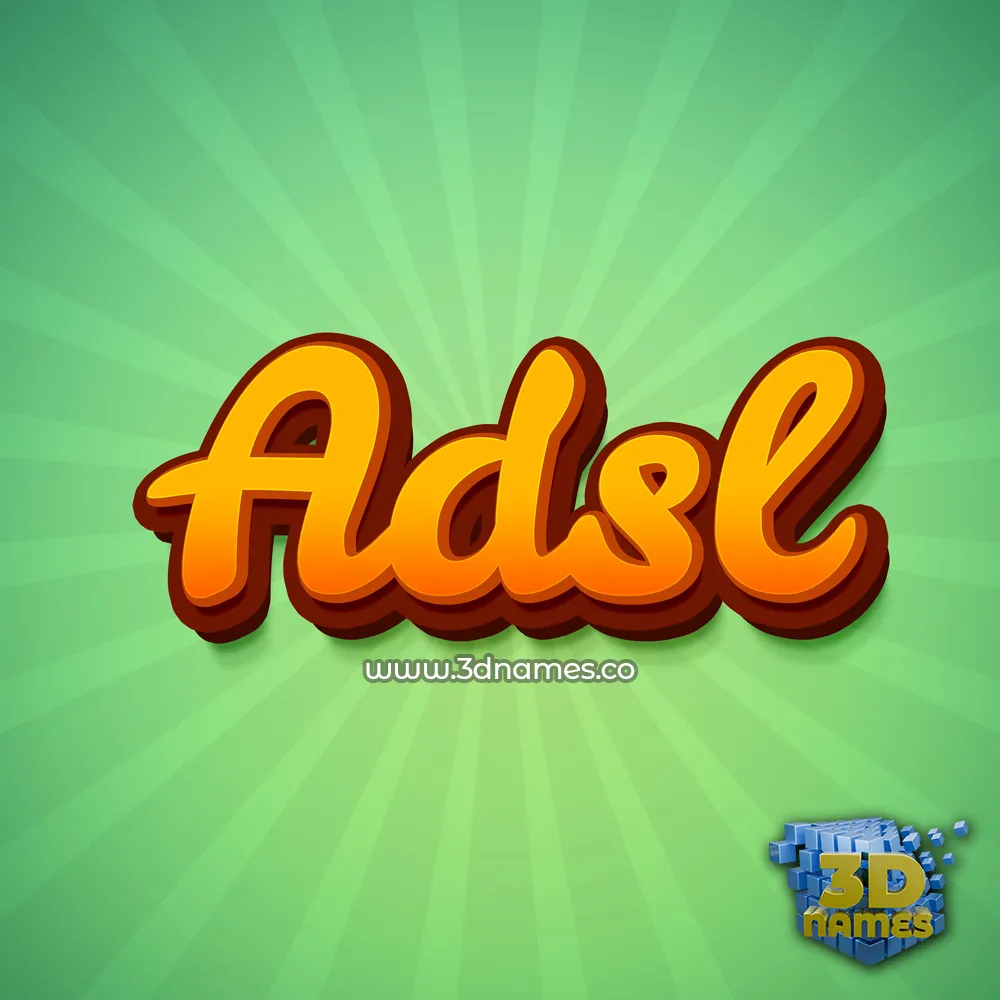 adsl in Green Rays style - 3D name wallpaper