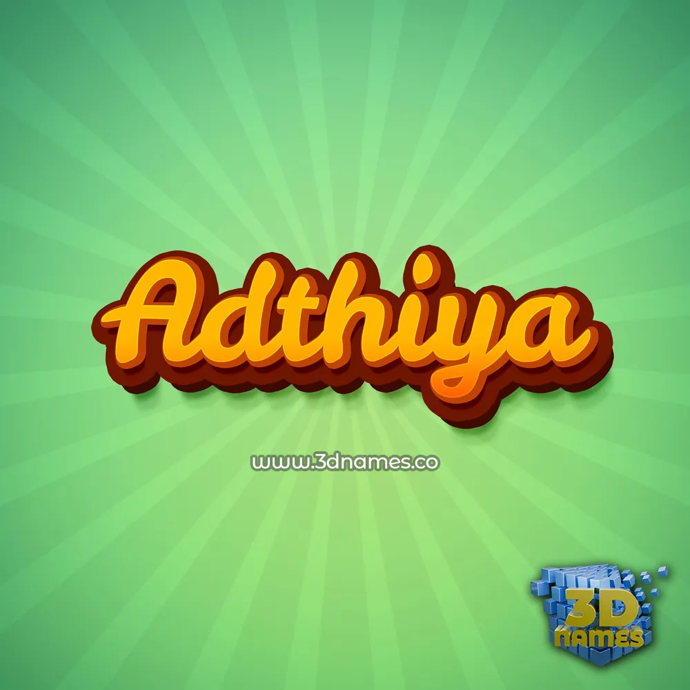 adthiya in Green Rays style - 3D name wallpaper