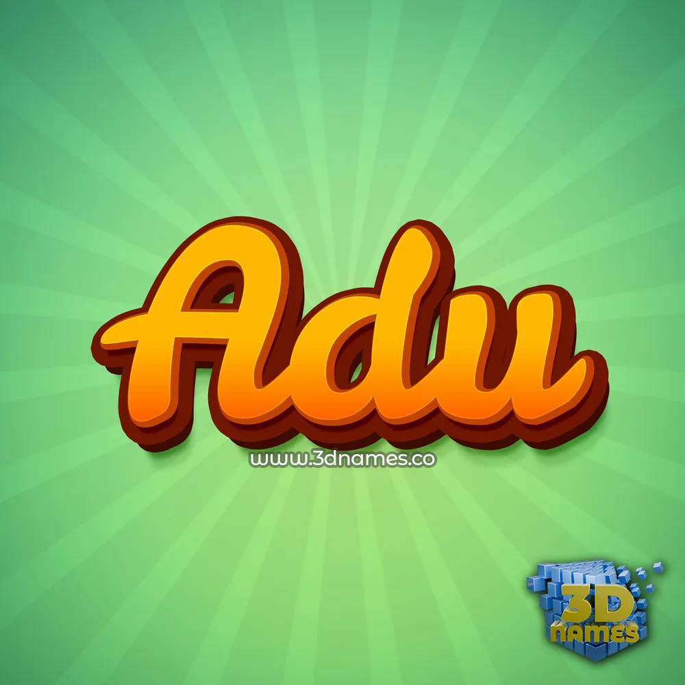 adu in Green Rays style - 3D name wallpaper