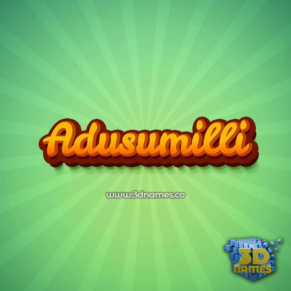 adusumilli in Green Rays style - 3D name wallpaper