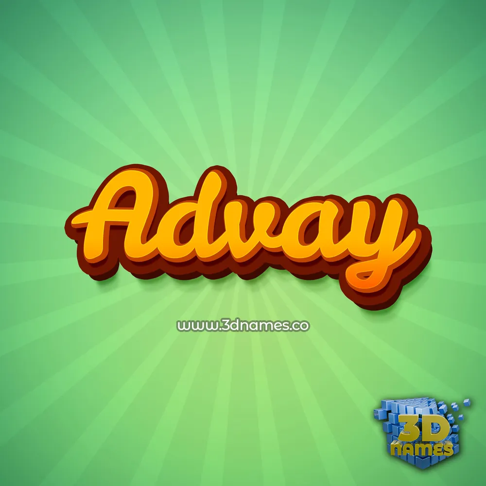 advay in Green Rays style - 3D name wallpaper