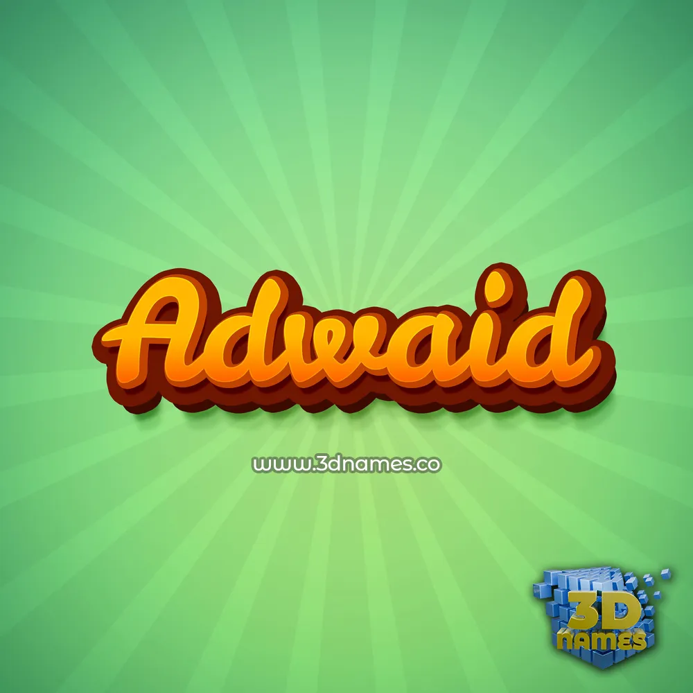 adwaid in Green Rays style - 3D name wallpaper