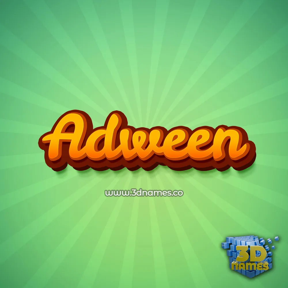 adween in Green Rays style - 3D name wallpaper