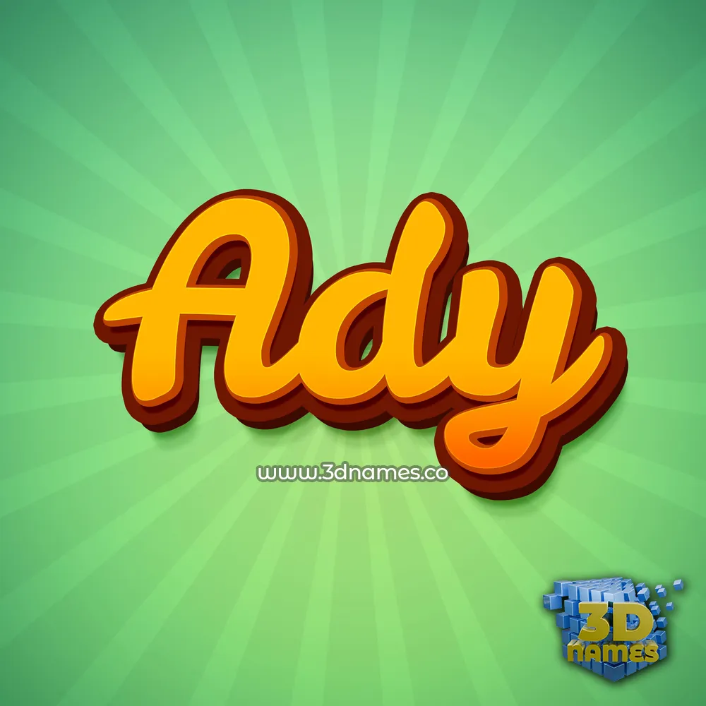 ady in Green Rays style - 3D name wallpaper