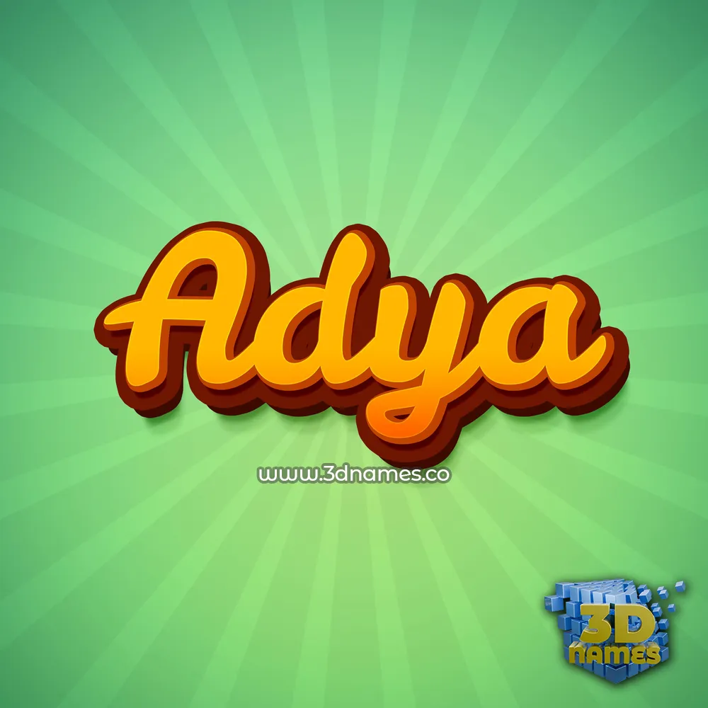 adya in Green Rays style - 3D name wallpaper