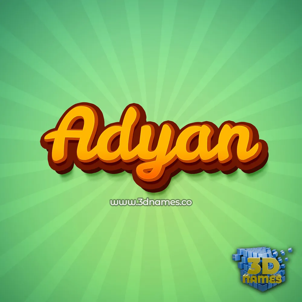 adyan in Green Rays style - 3D name wallpaper