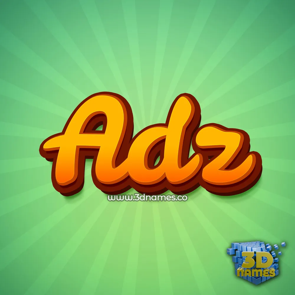 adz in Green Rays style - 3D name wallpaper