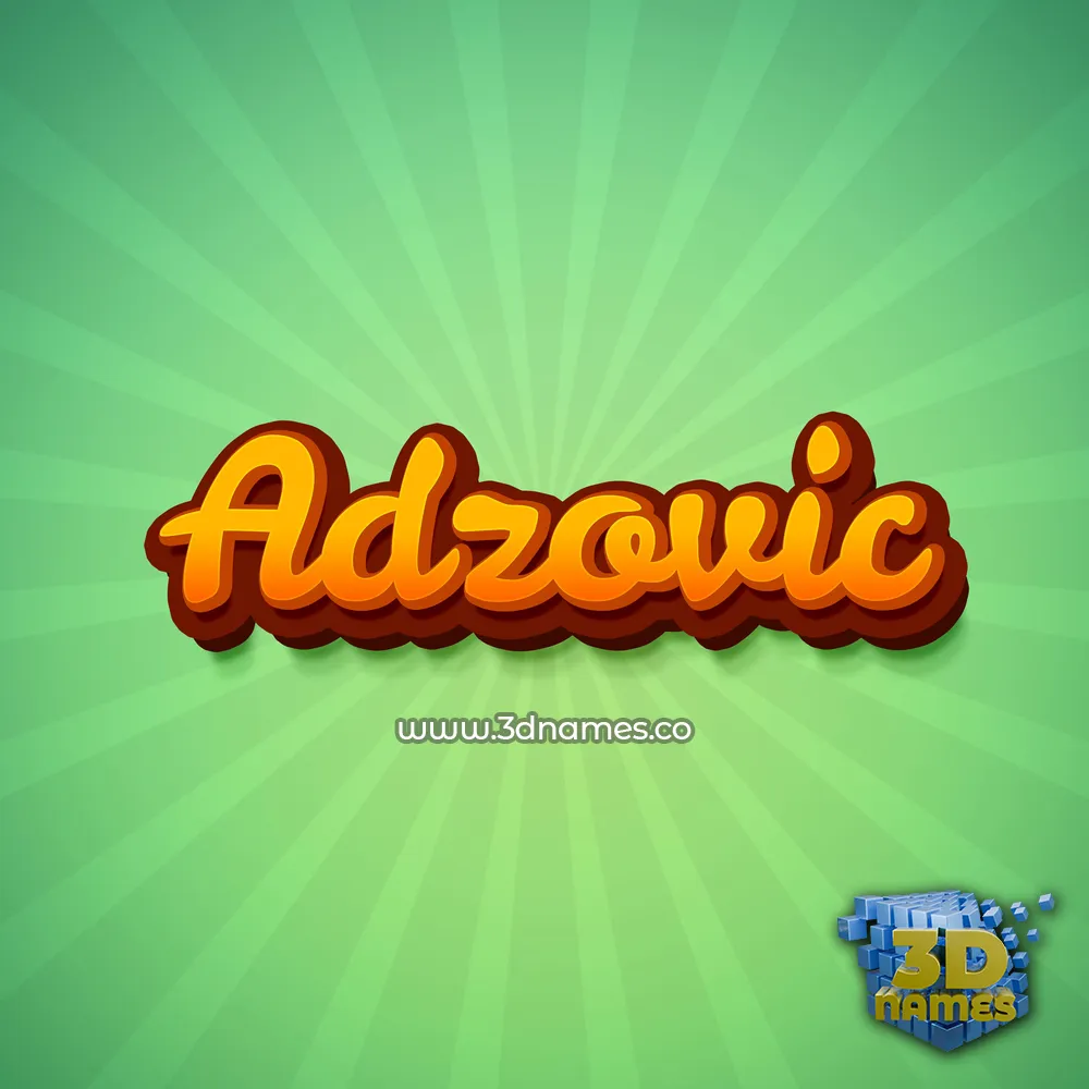 adzovic in Green Rays style - 3D name wallpaper