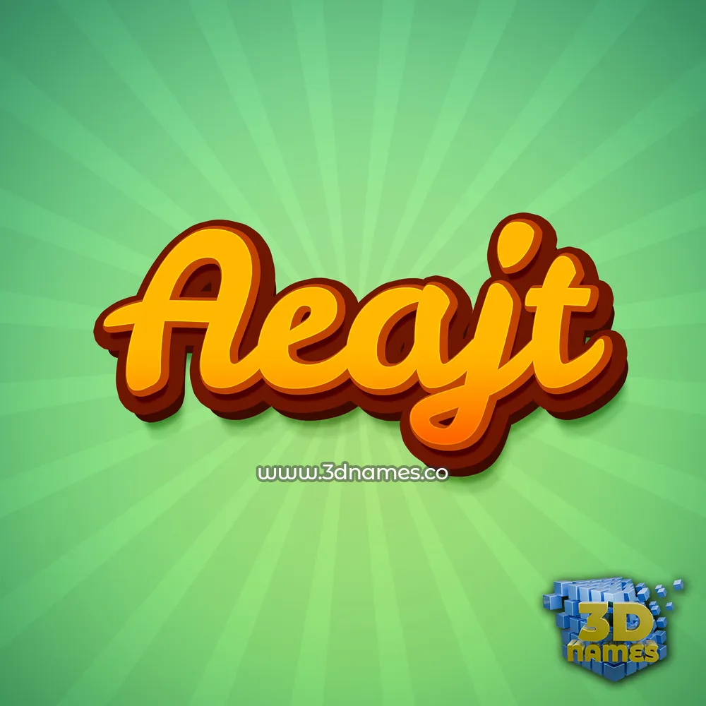 aeajt in Green Rays style - 3D name wallpaper