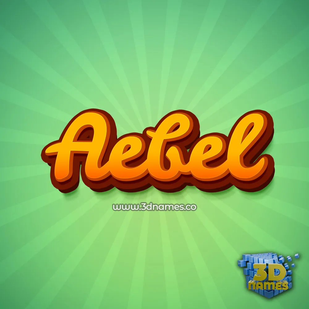 aebel in Green Rays style - 3D name wallpaper