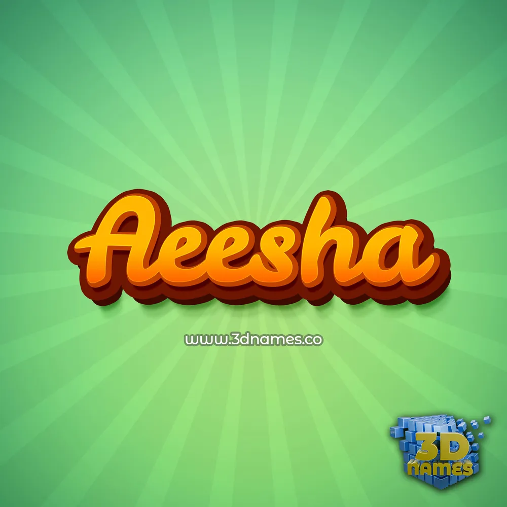 aeesha in Green Rays style - 3D name wallpaper