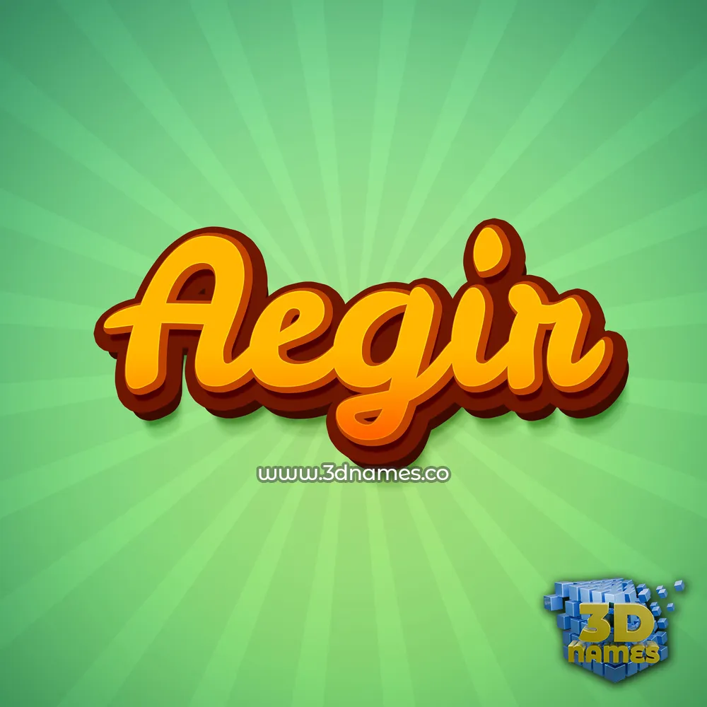 aegir in Green Rays style - 3D name wallpaper