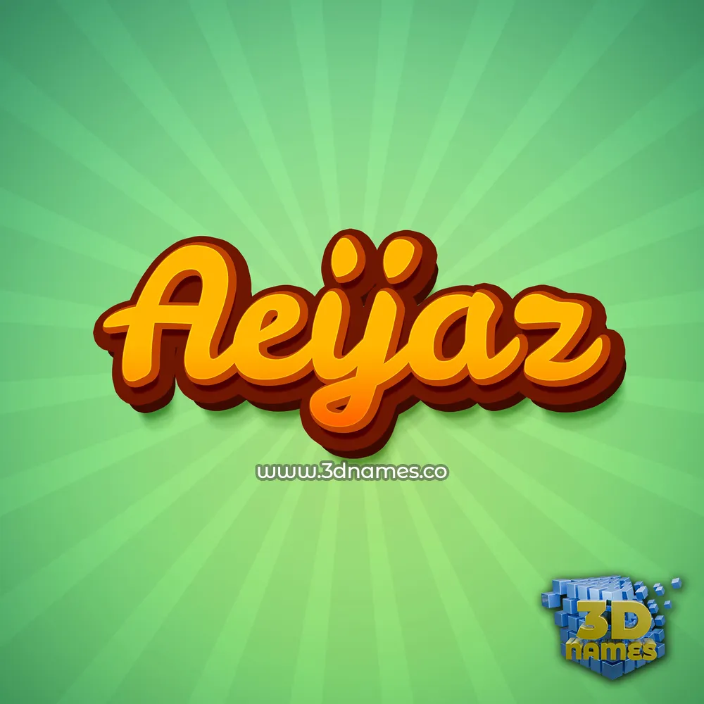 aeijaz in Green Rays style - 3D name wallpaper