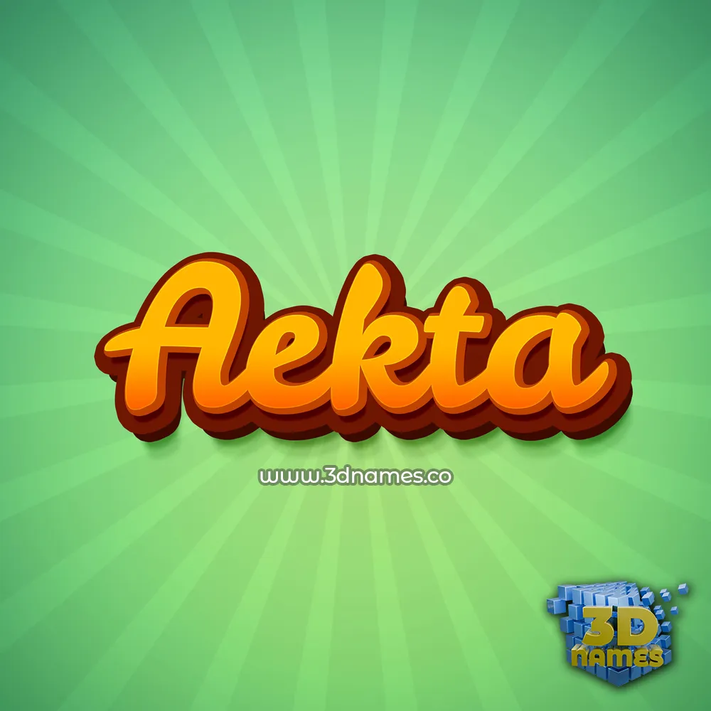 aekta in Green Rays style - 3D name wallpaper