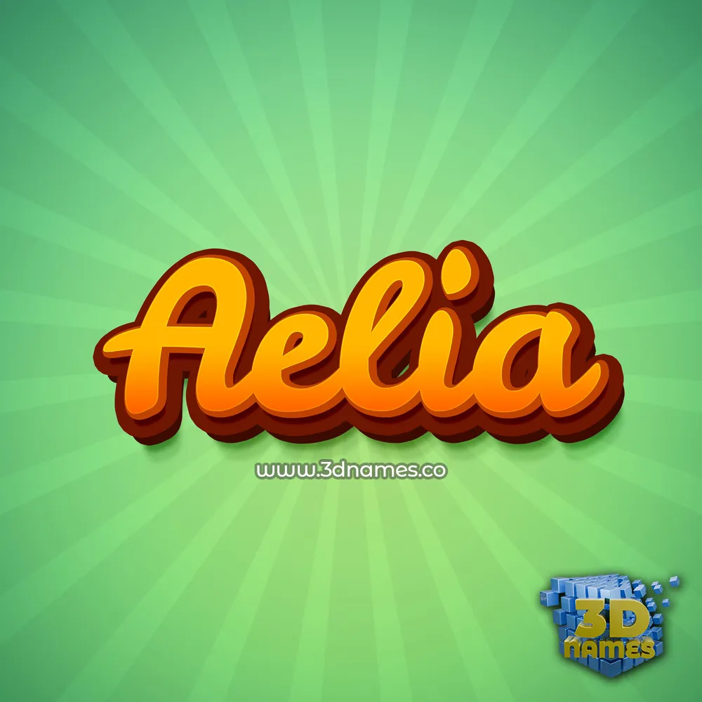 aelia in Green Rays style - 3D name wallpaper