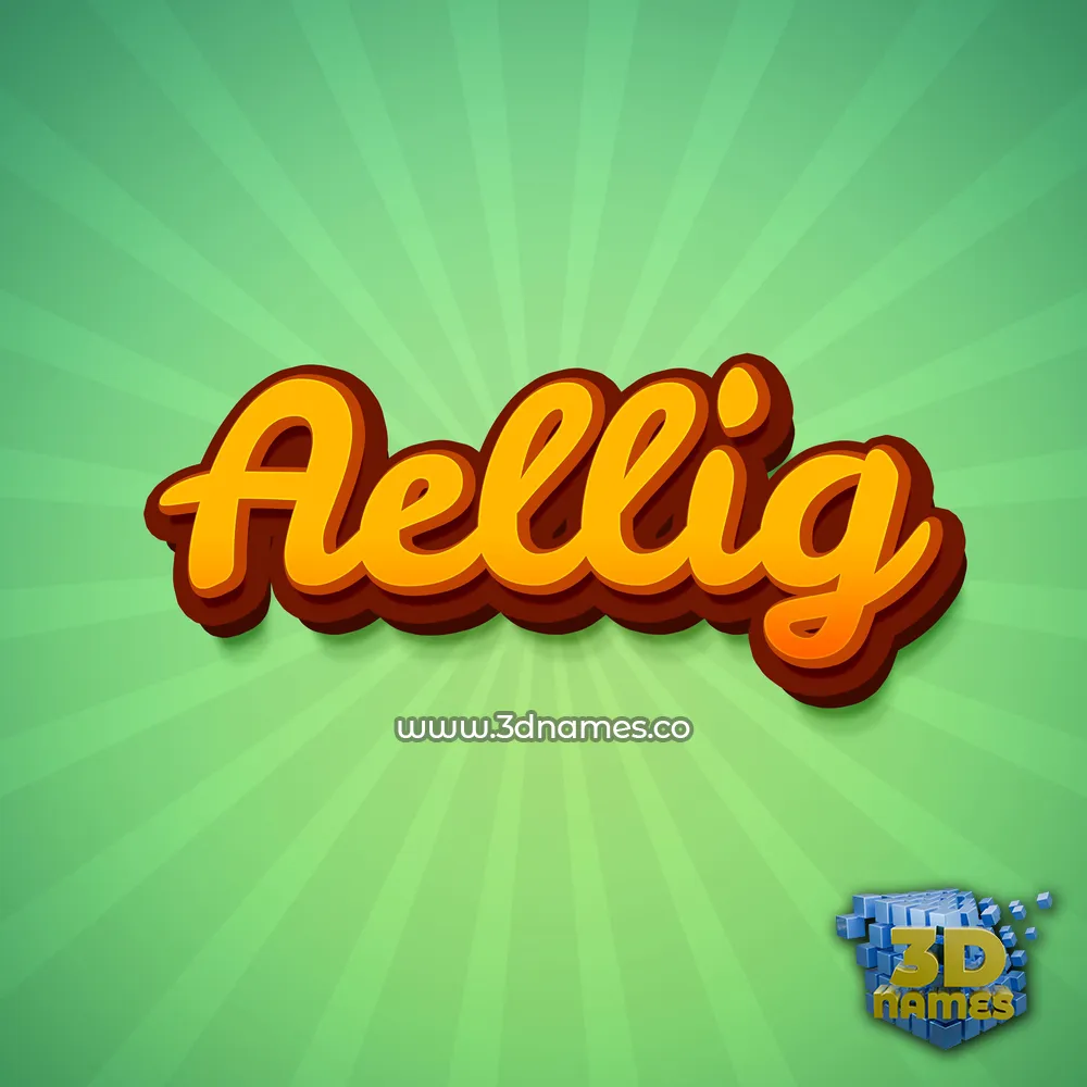 aellig in Green Rays style - 3D name wallpaper
