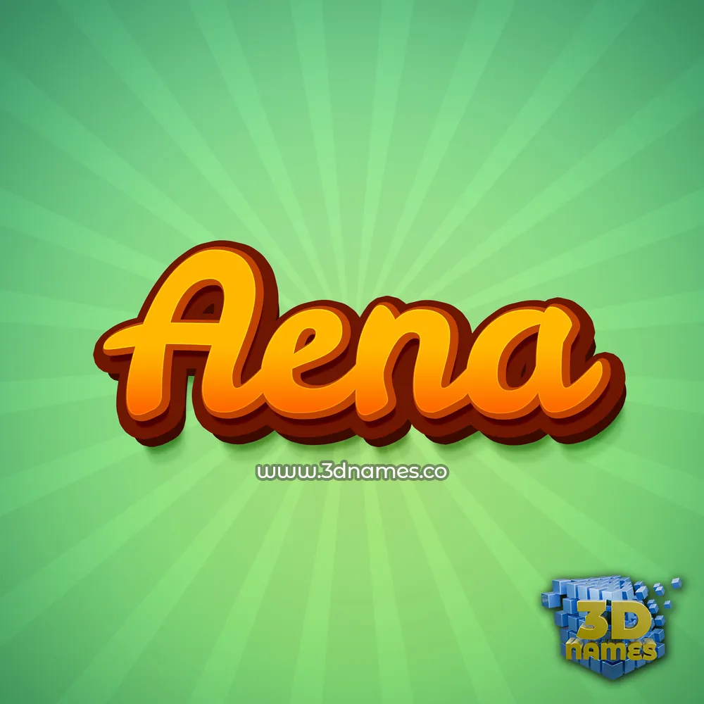 aena in Green Rays style - 3D name wallpaper