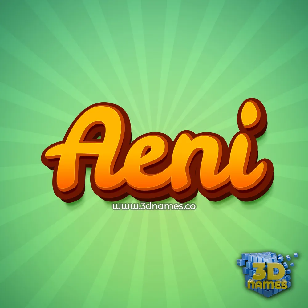 aeni in Green Rays style - 3D name wallpaper