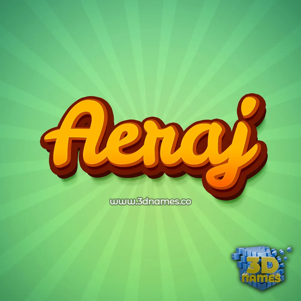 aeraj in Green Rays style - 3D name wallpaper
