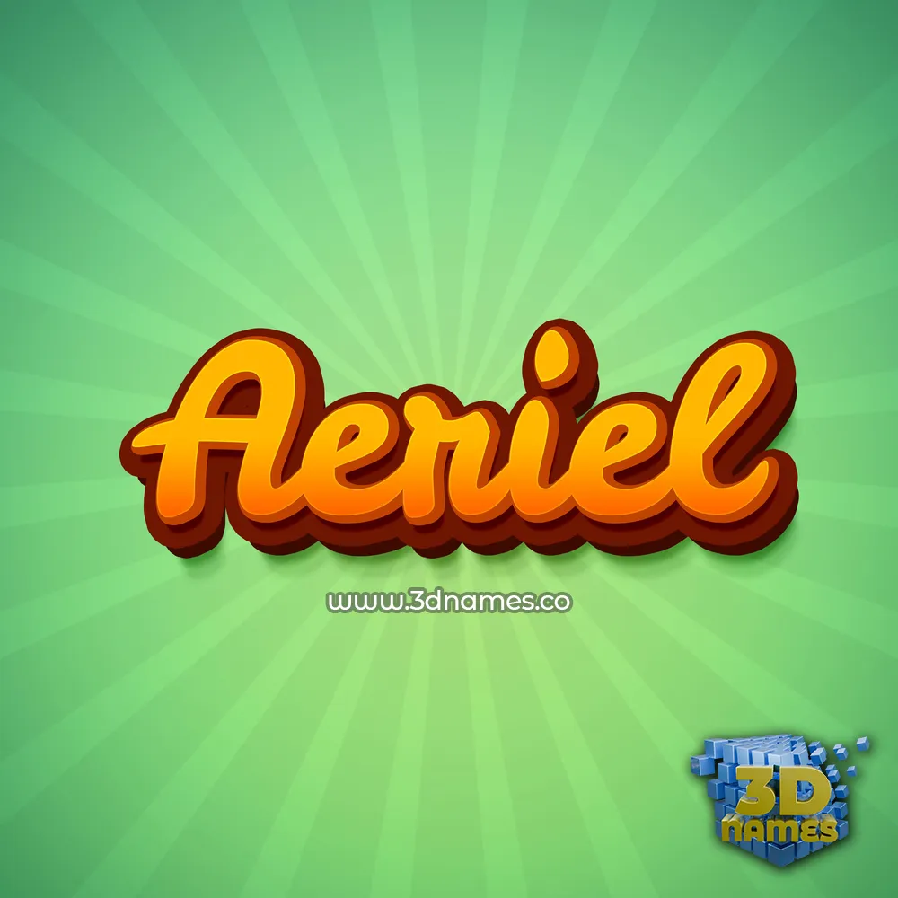 aeriel in Green Rays style - 3D name wallpaper