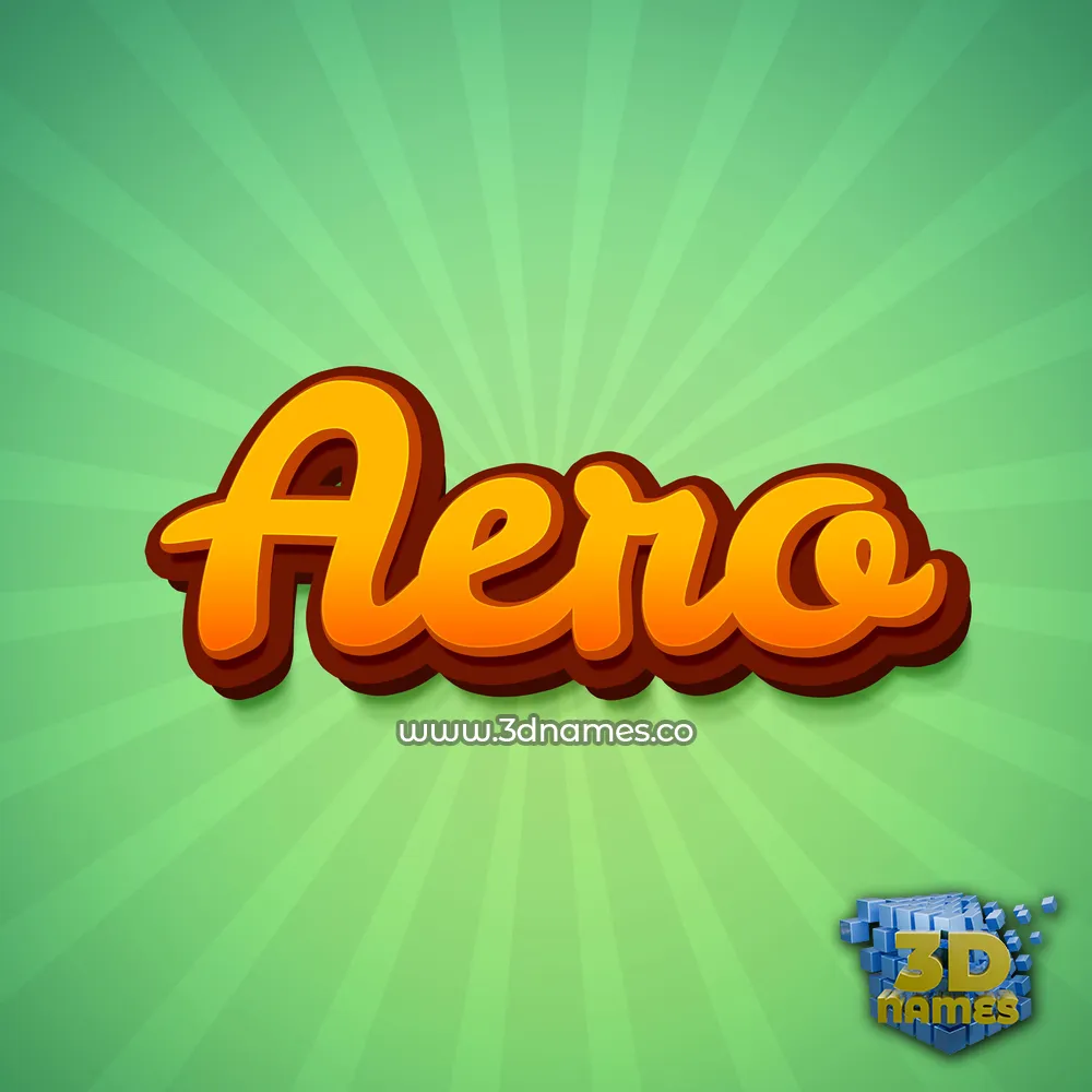 aero in Green Rays style - 3D name wallpaper