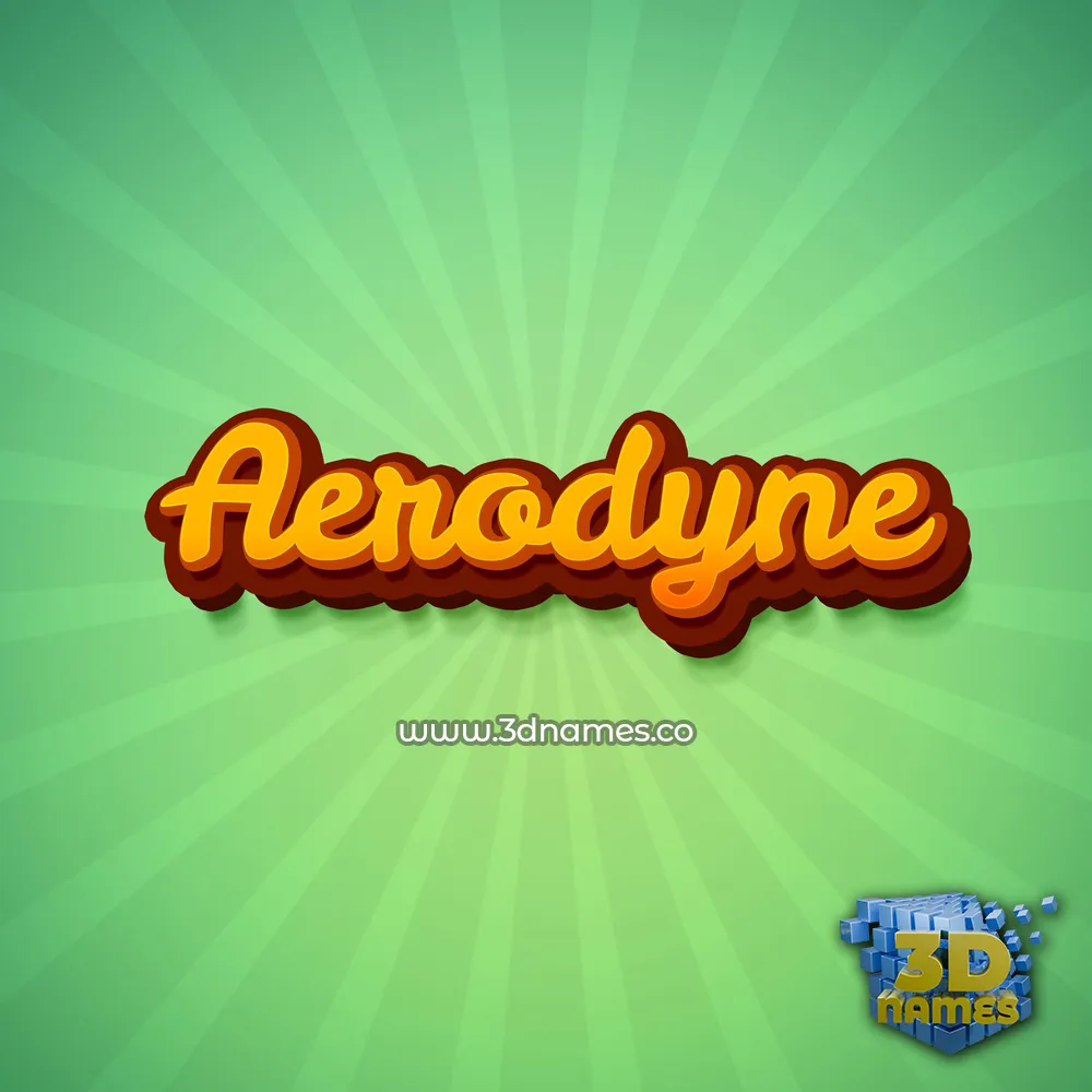 aerodyne in Green Rays style - 3D name wallpaper