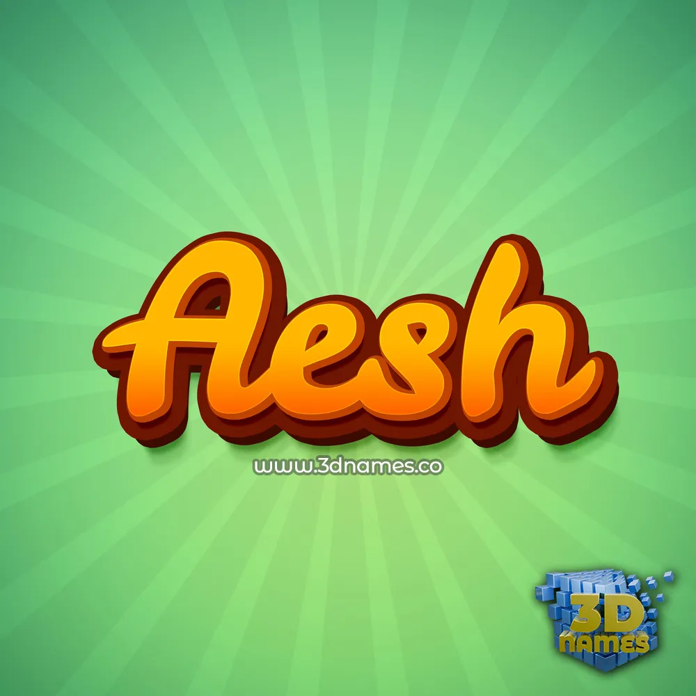 aesh in Green Rays style - 3D name wallpaper