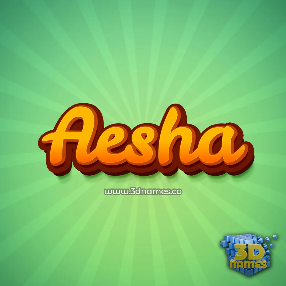 aesha in Green Rays style - 3D name wallpaper