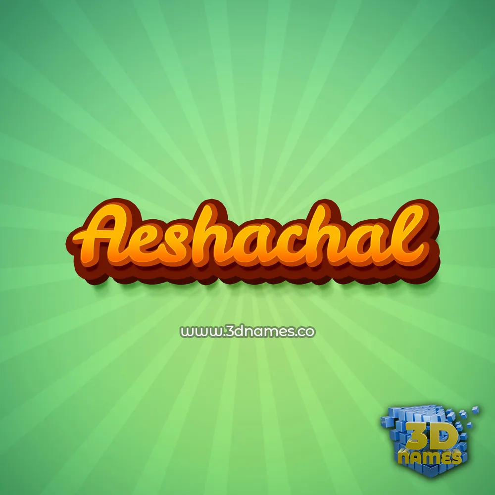aeshachal in Green Rays style - 3D name wallpaper