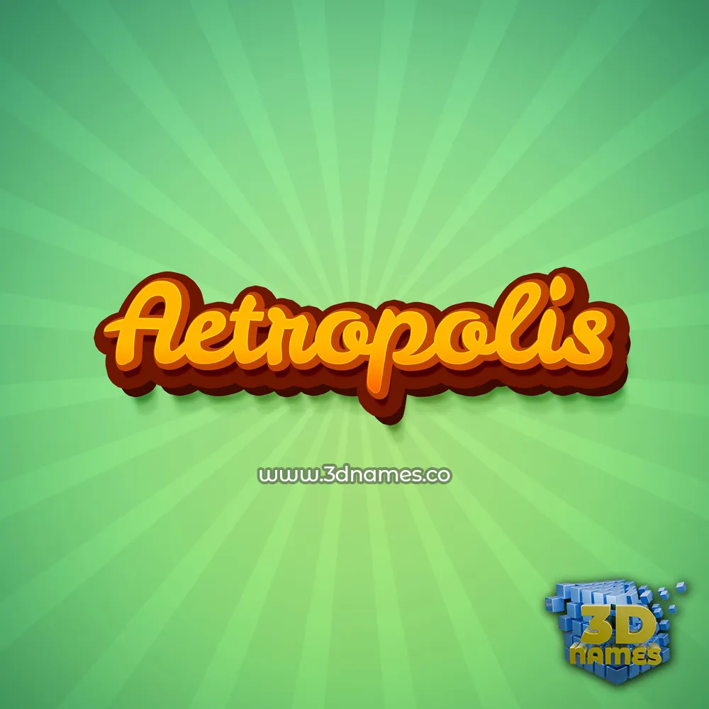 aetropolis in Green Rays style - 3D name wallpaper