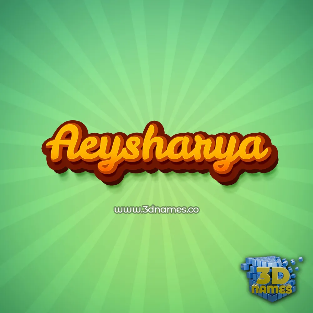 aeysharya in Green Rays style - 3D name wallpaper