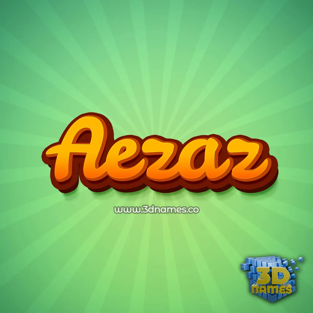 aezaz in Green Rays style - 3D name wallpaper