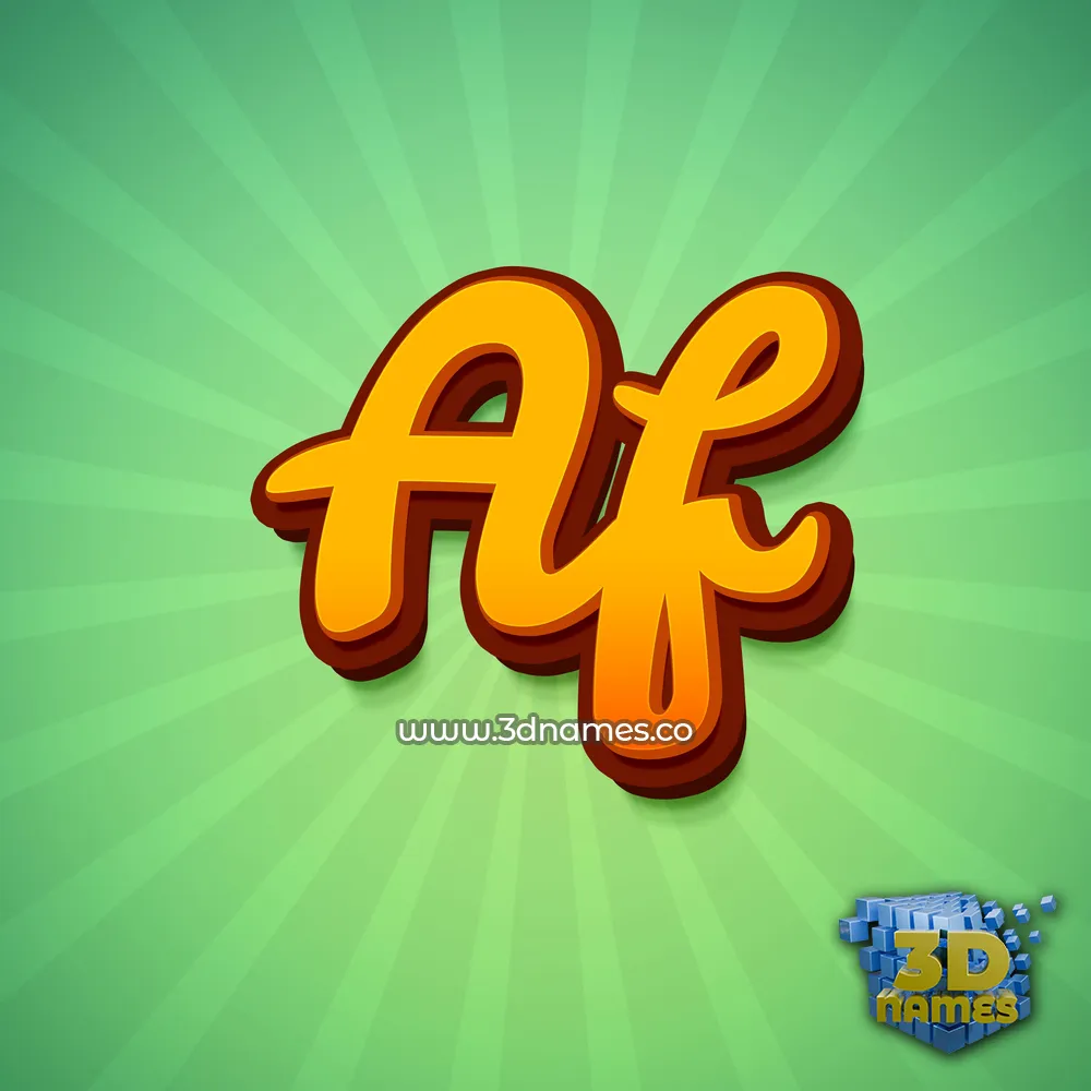 af in Green Rays style - 3D name wallpaper