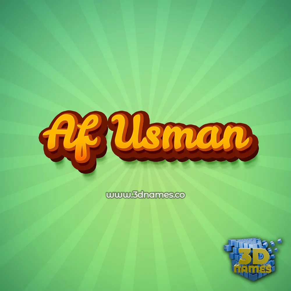 af usman in Green Rays style - 3D name wallpaper