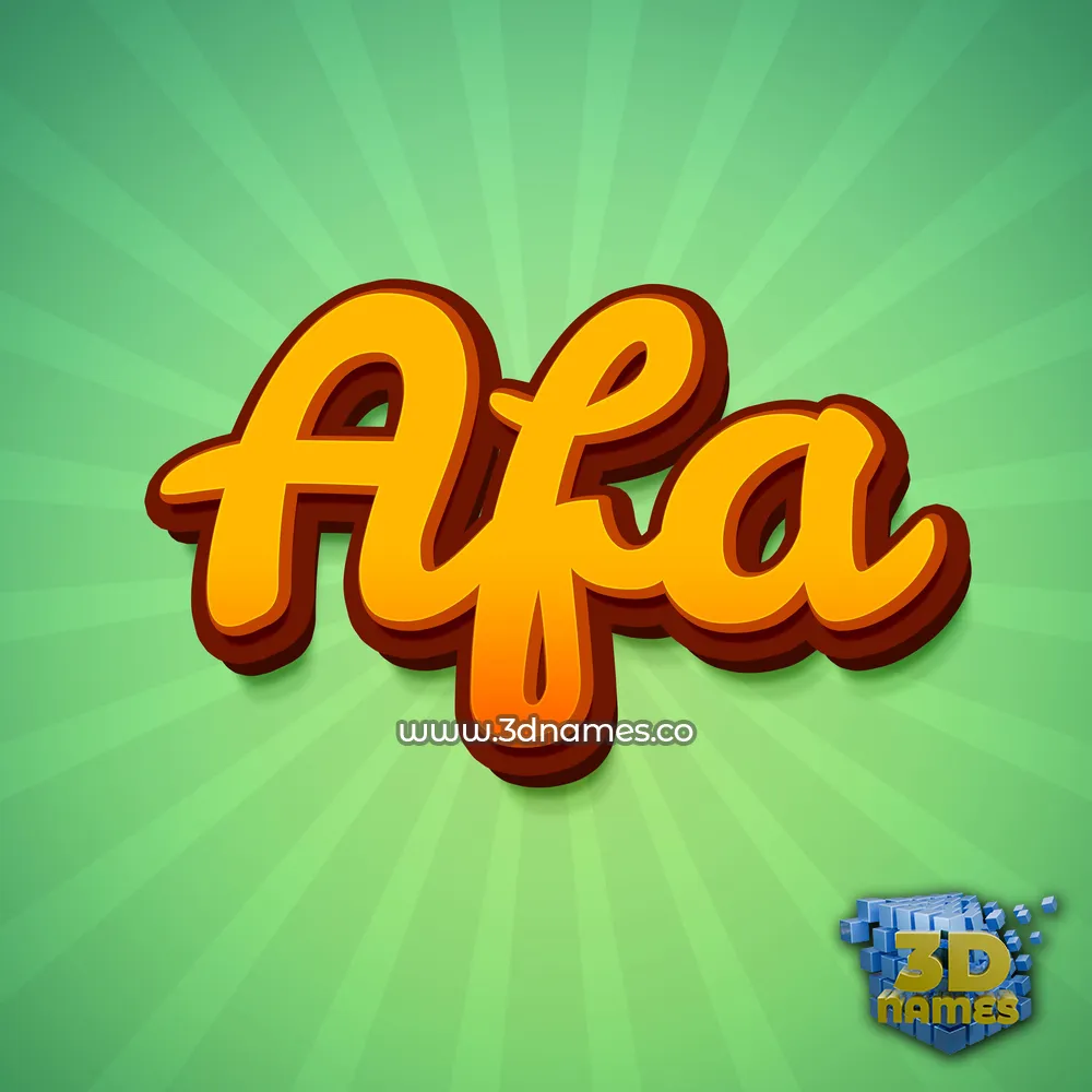 afa in Green Rays style - 3D name wallpaper
