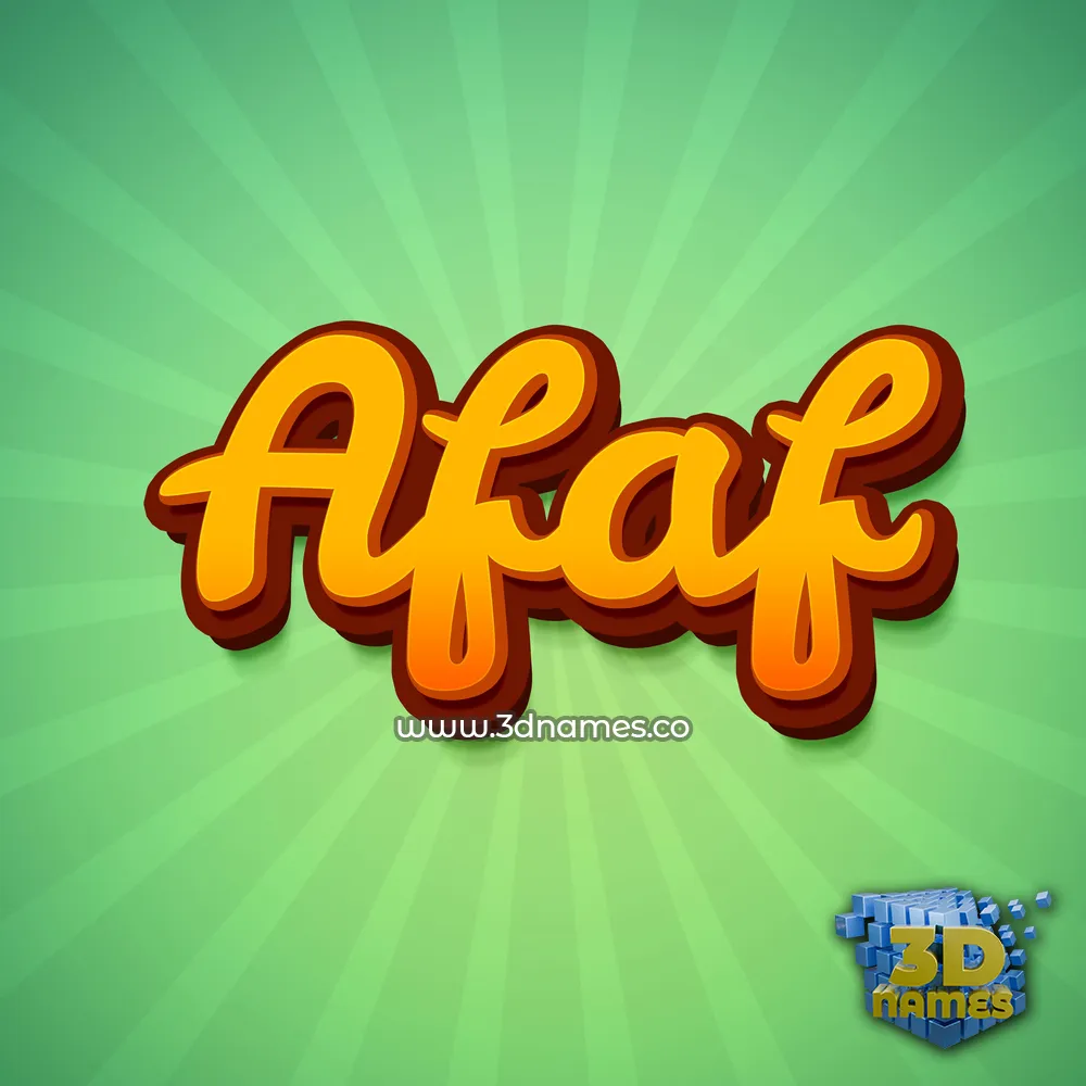 afaf in Green Rays style - 3D name wallpaper