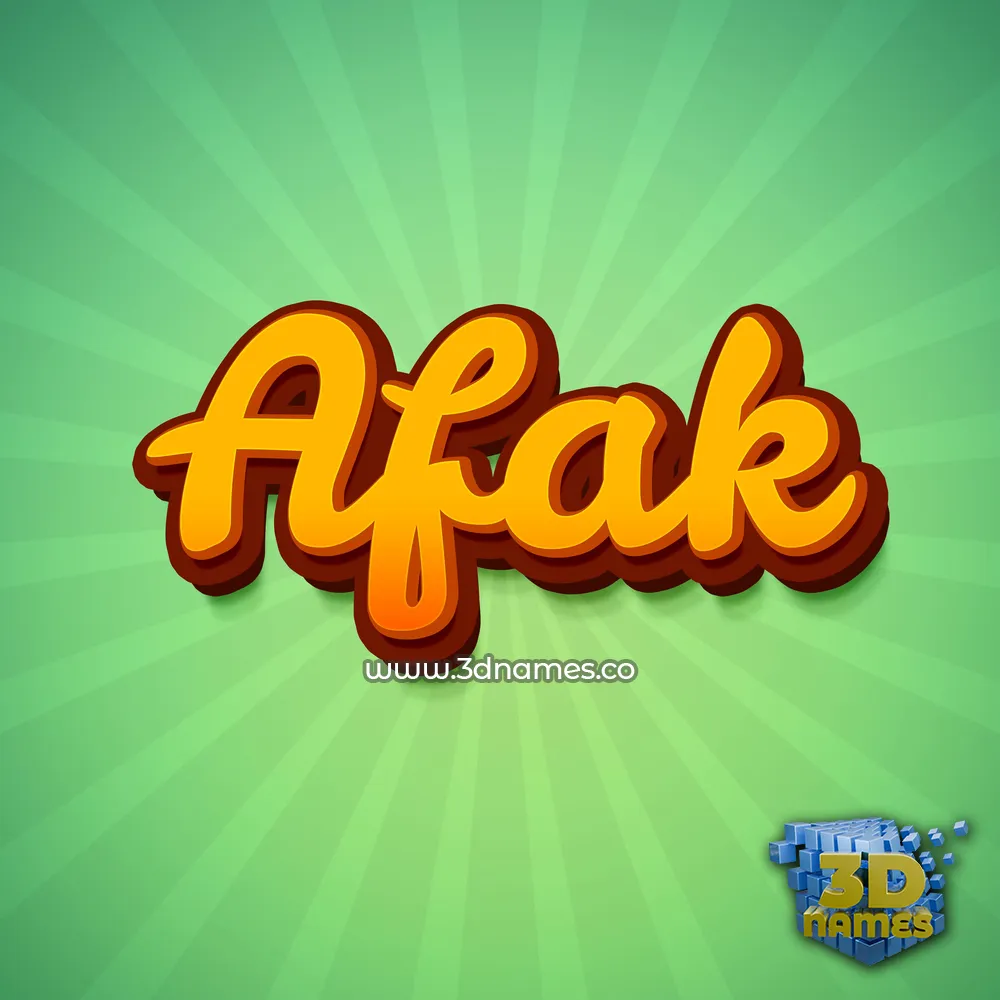 afak in Green Rays style - 3D name wallpaper
