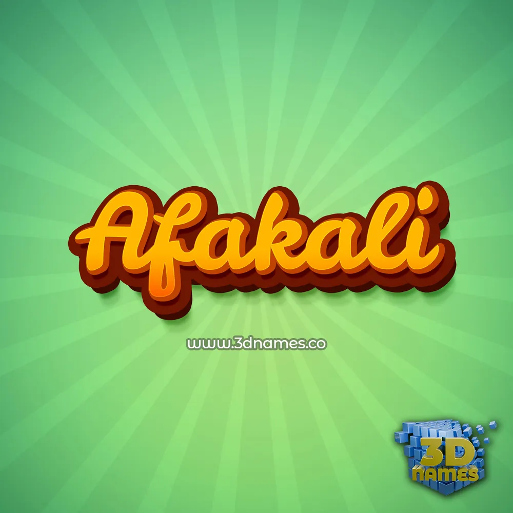 afakali in Green Rays style - 3D name wallpaper