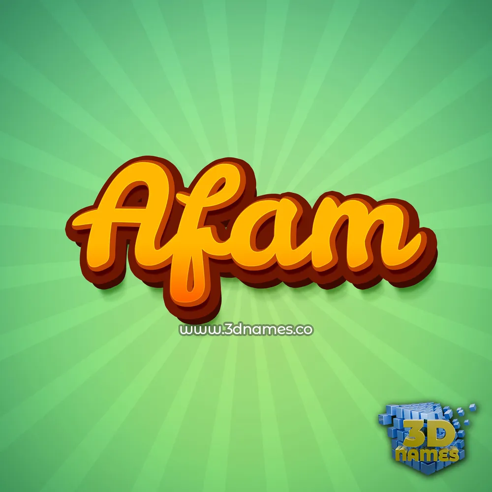 afam in Green Rays style - 3D name wallpaper