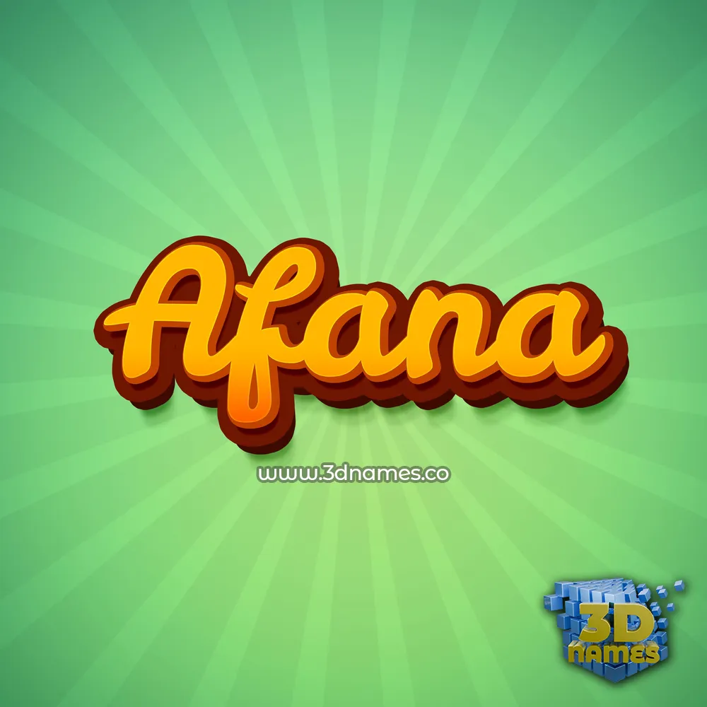 afana in Green Rays style - 3D name wallpaper