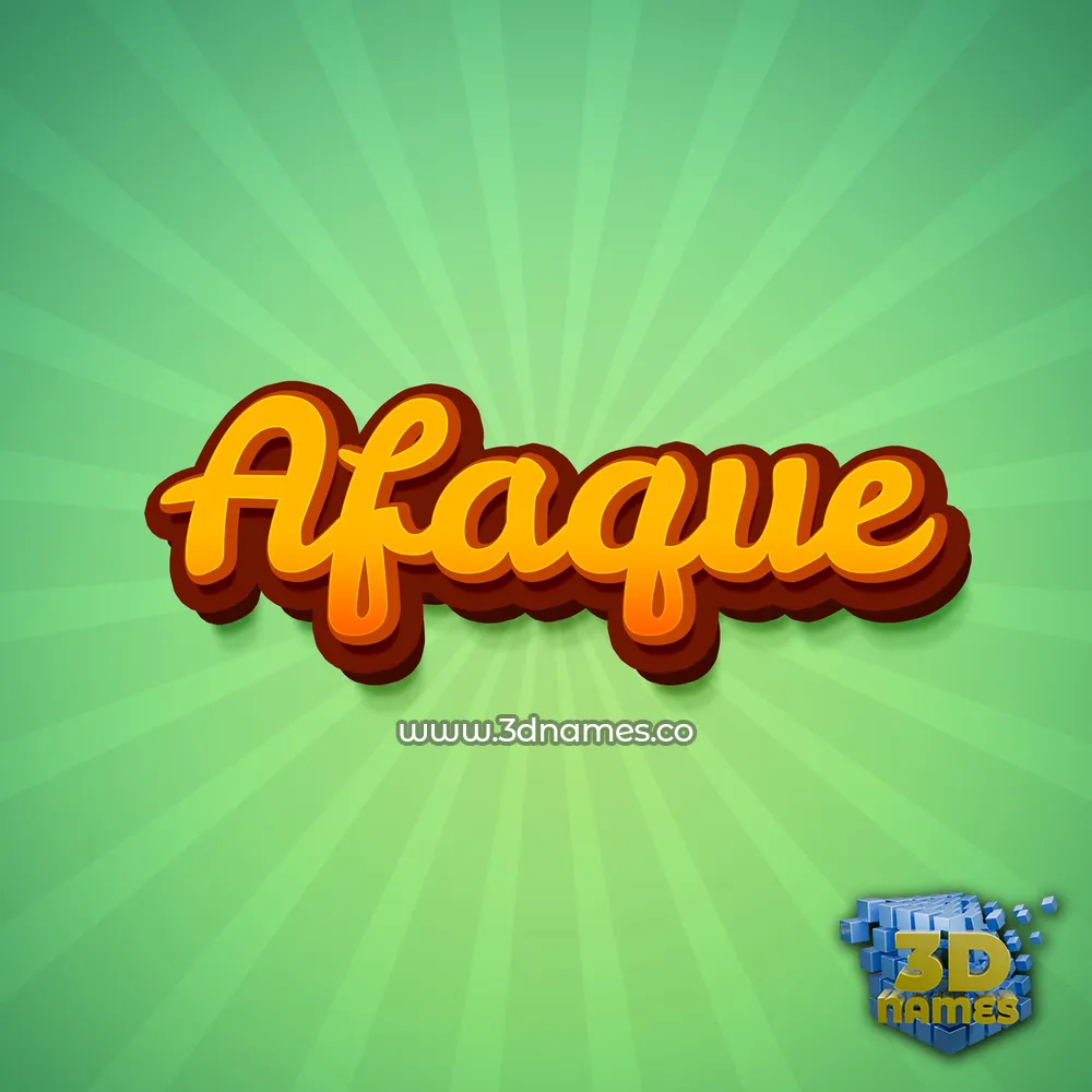 afaque in Green Rays style - 3D name wallpaper