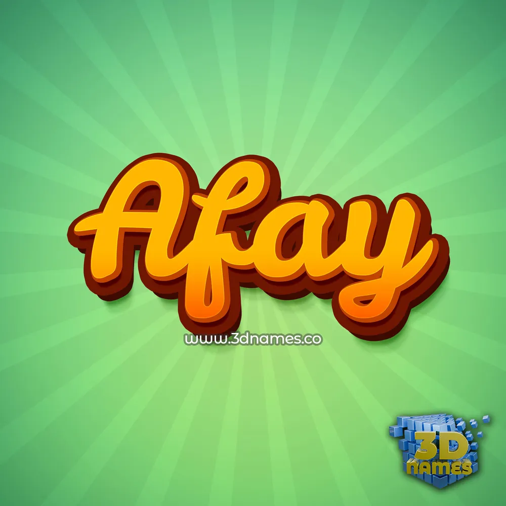 afay in Green Rays style - 3D name wallpaper