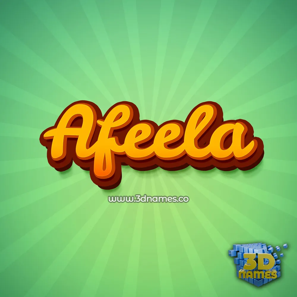 afeela in Green Rays style - 3D name wallpaper