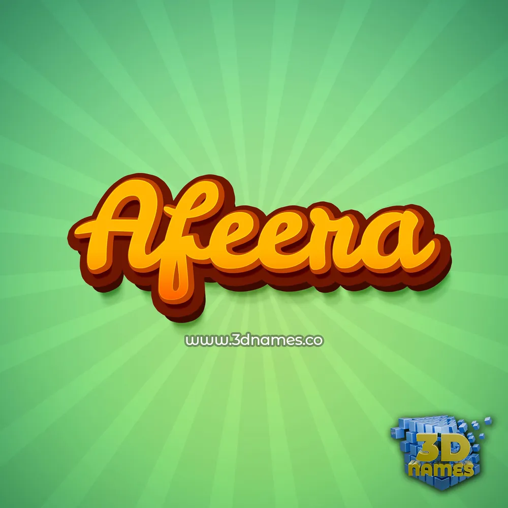 afeera in Green Rays style - 3D name wallpaper